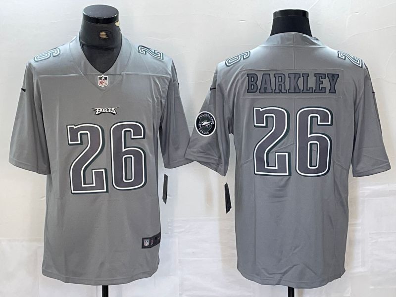 Men Philadelphia Eagles #26 Barkley Grey 2024 Nike Atmospheric edition Limited NFL Jersey style 1